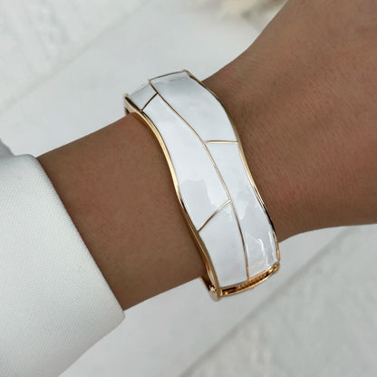 Round Bangles Exaggerated Geometric Wide Cuff Bracelets Hip Hop