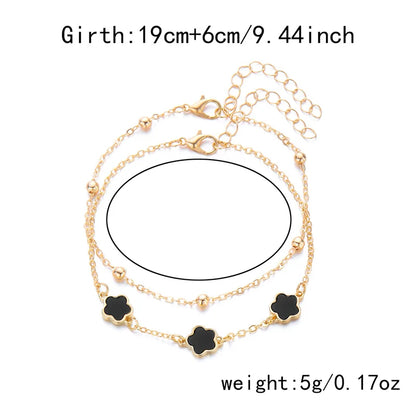 5 Leaf Flower Anklet Bracelet