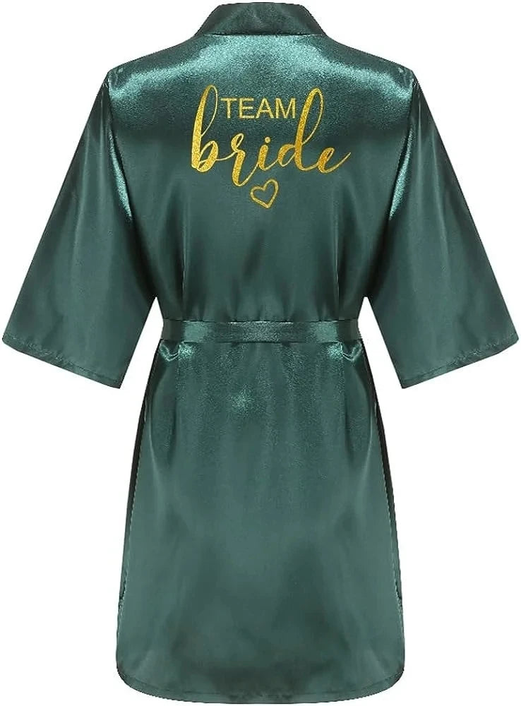 Bride Robe Kimono Satin Pajamas Bridesmaid Bathrobe