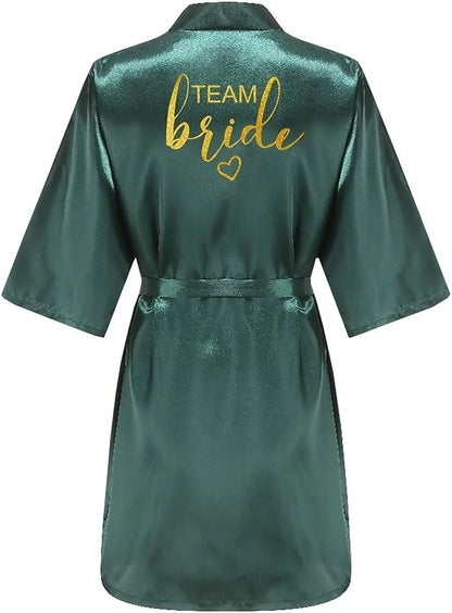 Bride Robe Kimono Satin Pajamas Bridesmaid Bathrobe