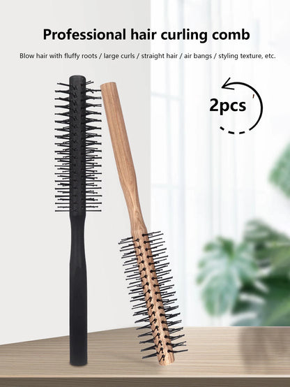 1 wooden handle curling brush