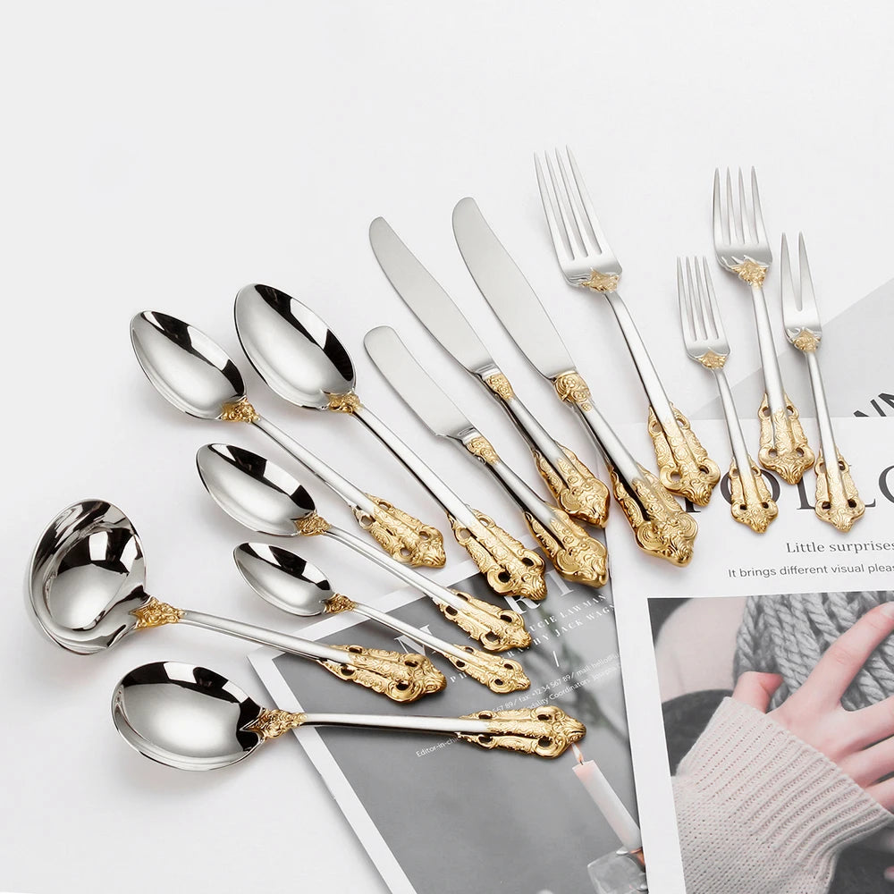 Stainless Steel Silver Flatware Set