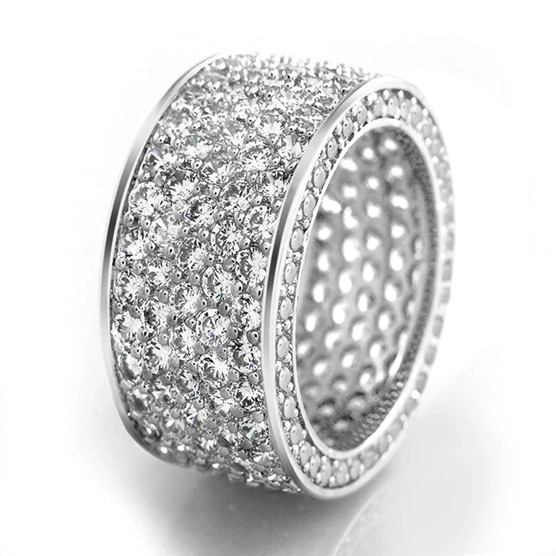 Luxury Wide CZ Sparkling Wedding Rings