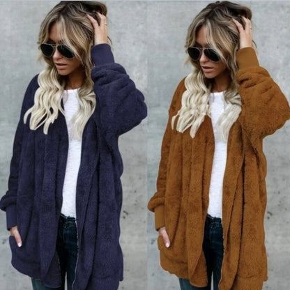 Sweatshirt Long Autumn Winter Long Sleeve Double Side Wear Flurry Loose Coats