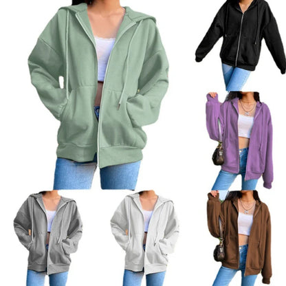 Fleece Hoodie Korean Sweatshirts Long Sleeve Jacket
