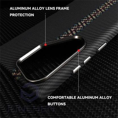 Ultra Slim Carbon Fiber Pattern Mganetic Samsung Cover