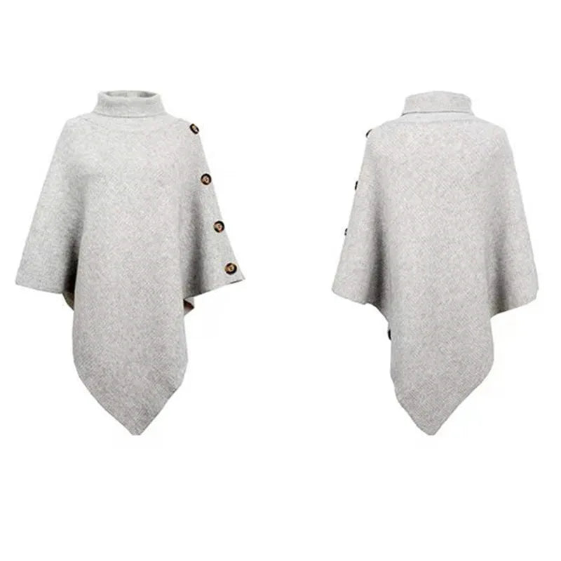 Autumn Winter Turtleneck Loose Pullover Shawl Long Casual Sweater