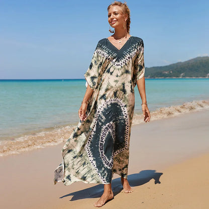 Swimsuit Kaftans Beach Cover Ups Colorful Outfits Dress