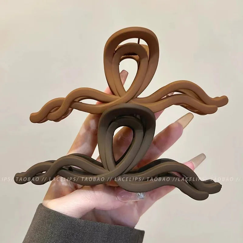 Brown Bow Shape Hair Claw Clip