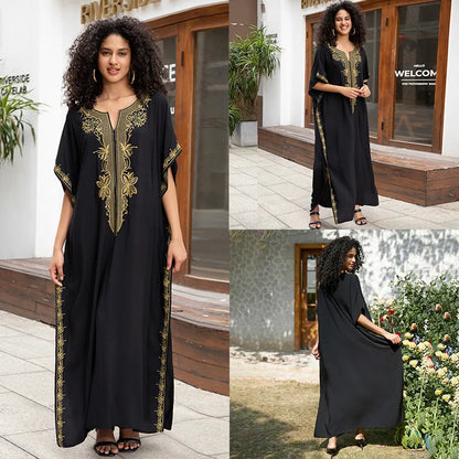 Swimsuit Cover Ups Short Sleeve Cover Up Kaftan Dresses