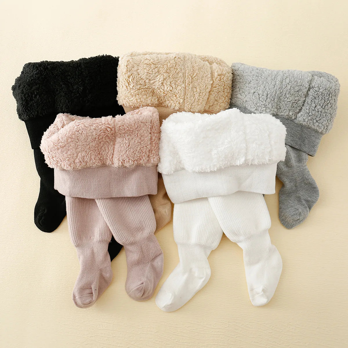 Winter Polar Fleece Lining Stripes Plus Thick Warmth Cotton Tights Toddler Leggings