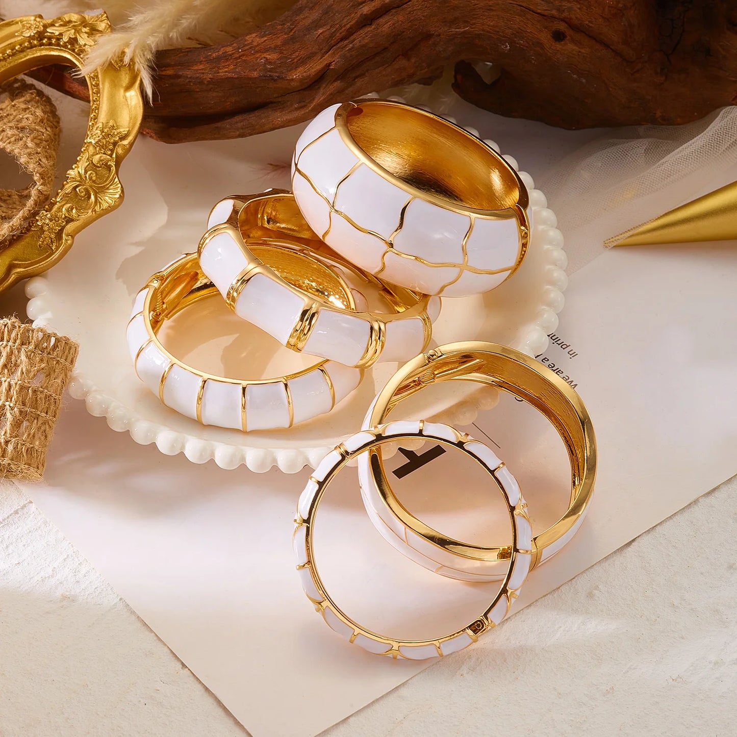 Round Bangles Exaggerated Geometric Wide Cuff Bracelets Hip Hop