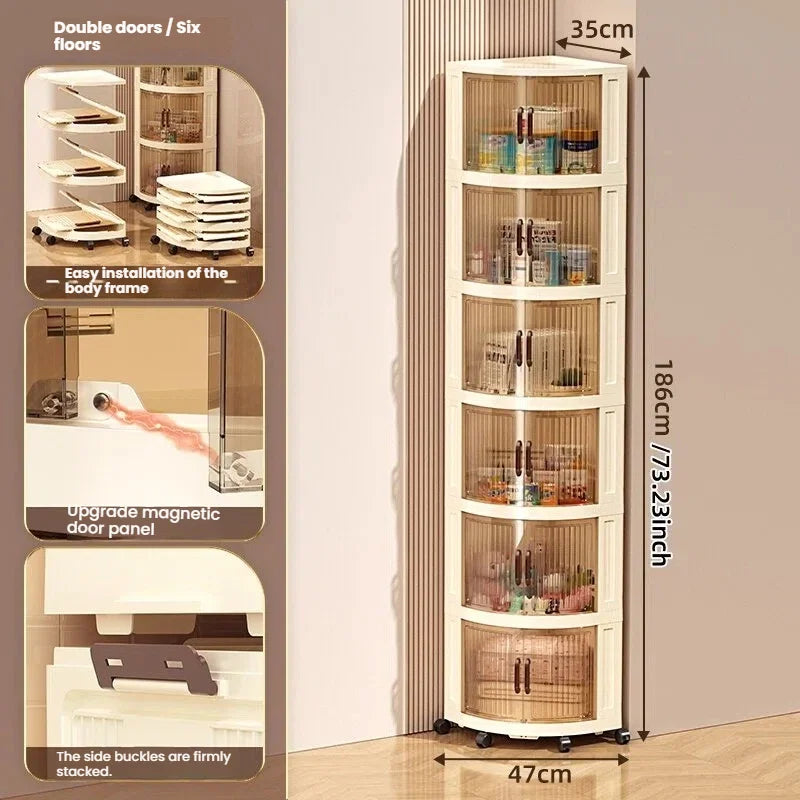Plastic double-door foldable storage cabinet