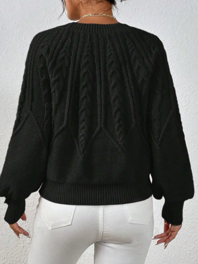 Elegant Casual Knitted Hoodie Thickened Warm Commuting Thread Sweater