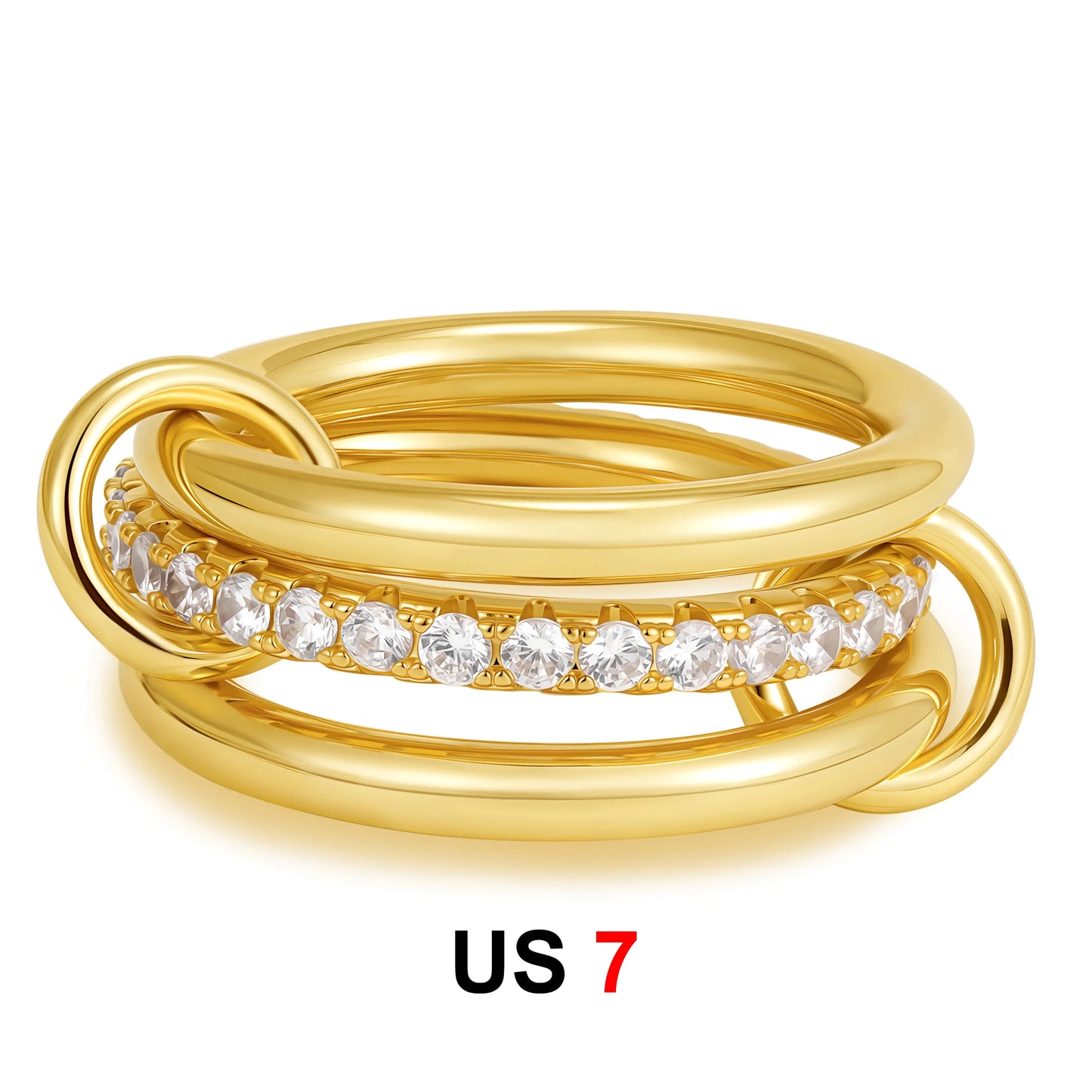 DANA Zirconia Gold Plated Rings Set