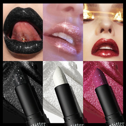 Glitter Lipstick Waterproof Diamond Metallic Lipstick