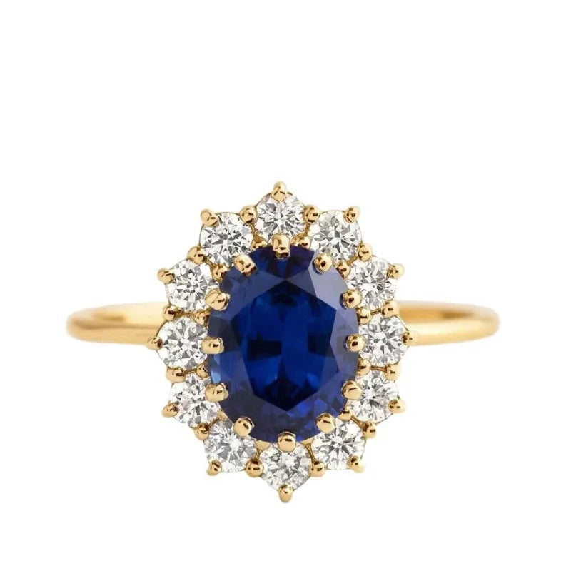European and American New Personalized Sapphire Ring