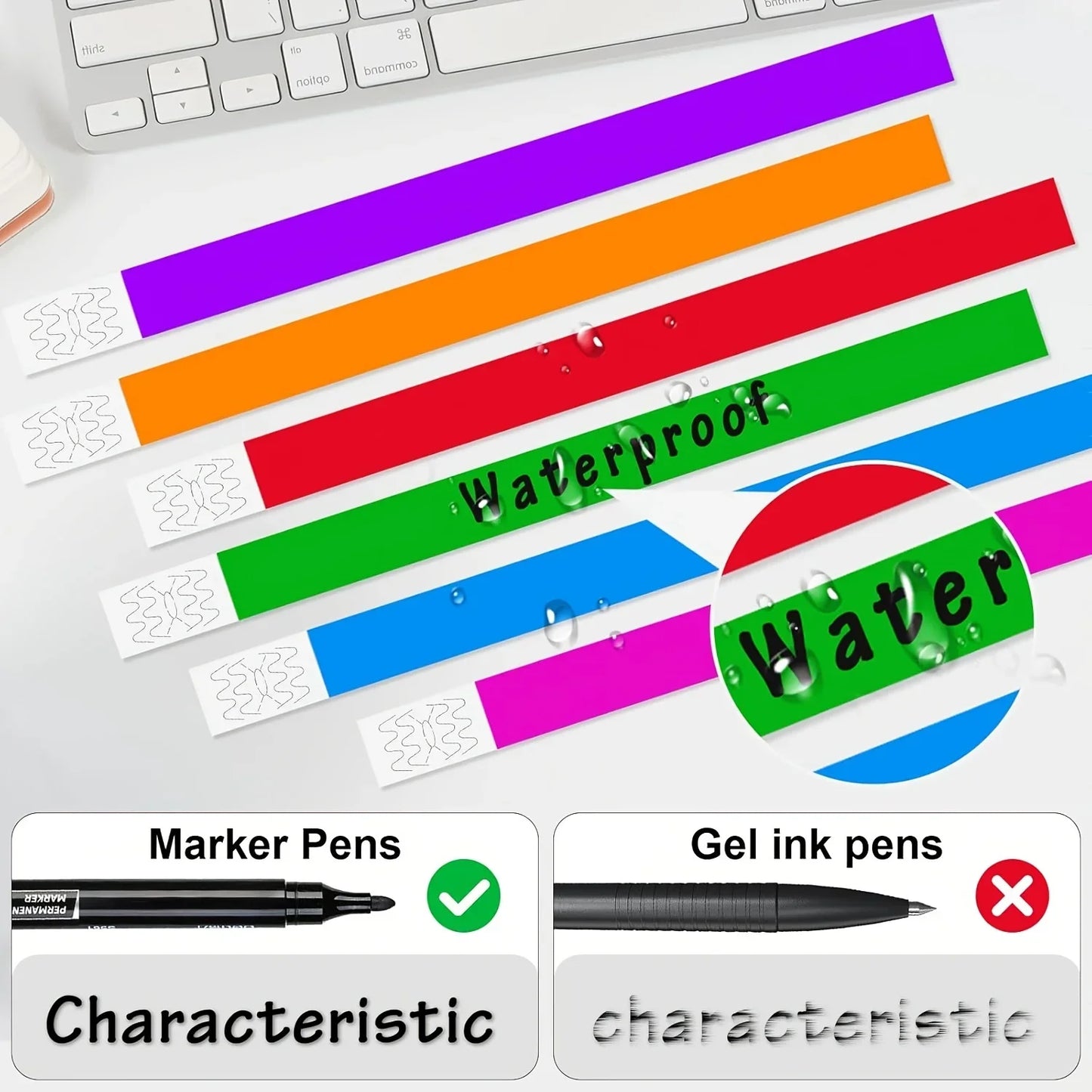 Colorful Tyvek Wristbands Waterproof Entry Identification