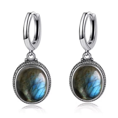 925 Sterling Silver Natural Labradorite Earrings