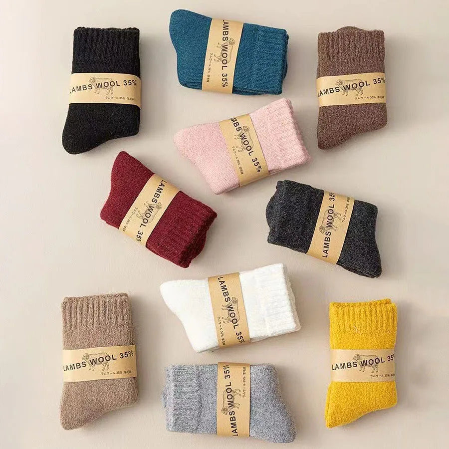 Winter 30% Wool Cashmere Warm Furry Sock Chic Solid Color Calf Sock