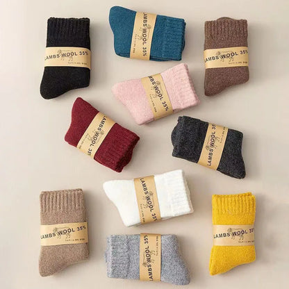 Winter 30% Wool Cashmere Warm Furry Sock Chic Solid Color Calf Sock