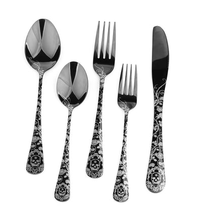 Blue Flatware Stainless Steel Cutlery Tableware Knives Forks Spoons Set
