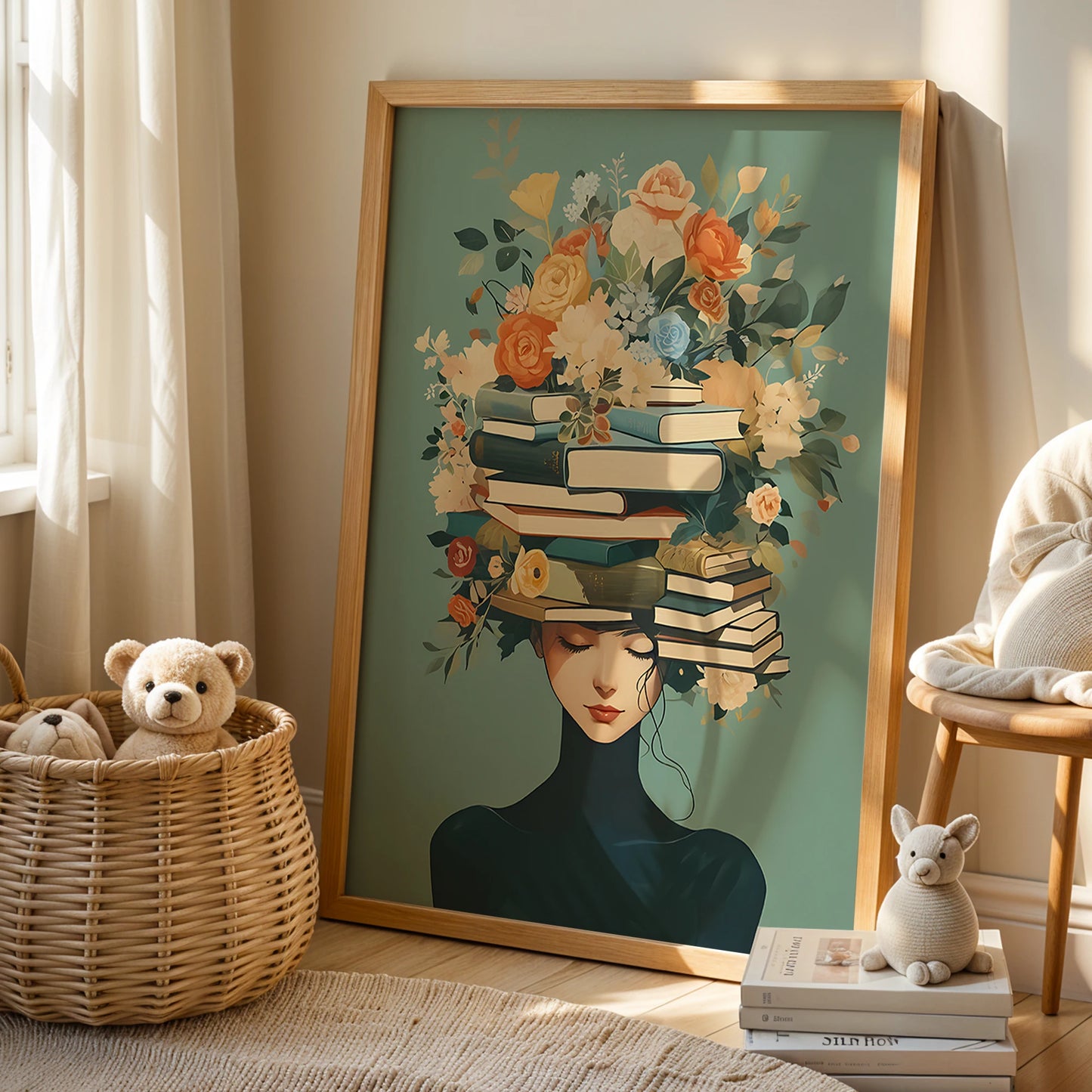 Readers Of The Flower Crown Wall Art Prints Canvas Painting Poster