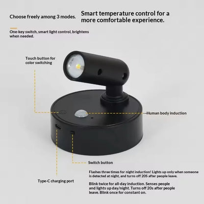 Magnetic Base USB Rechargeable LED Cordless Wall Light