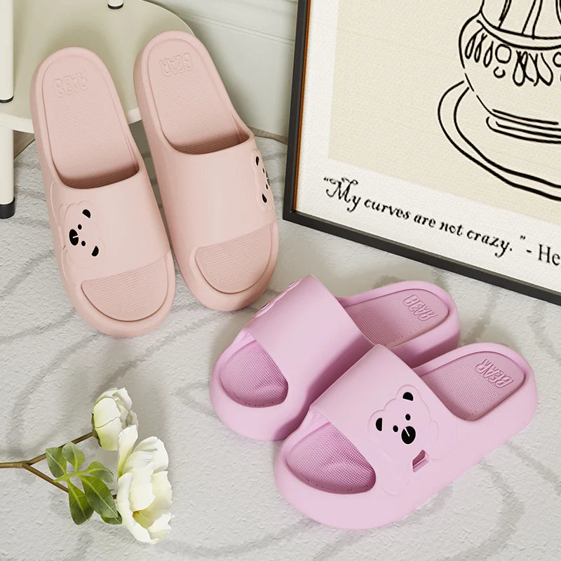 DANA Indoor Soft Sole Cartoon Bear Slippers