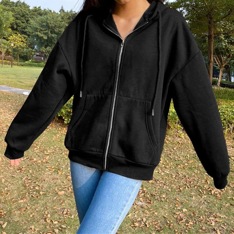 Fleece Hoodie Korean Sweatshirts Long Sleeve Jacket