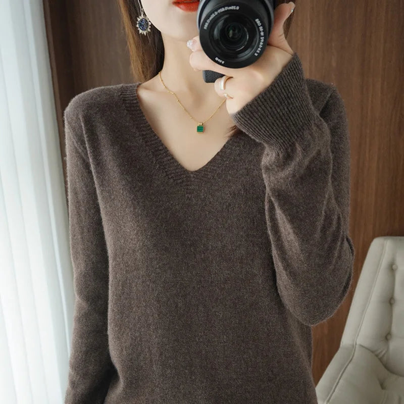 Cashmere V-neck Pullover