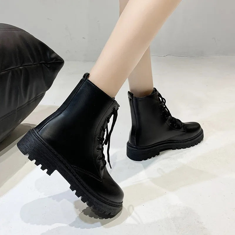 Cross-strap Plus Velvet Warm Casual Short Boots