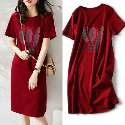 Korean-style Casual Round-neck Dress