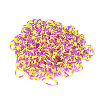 600Pcs Color Rubble Loom Wristbands Kit Elastic Weaving Lacing Craft