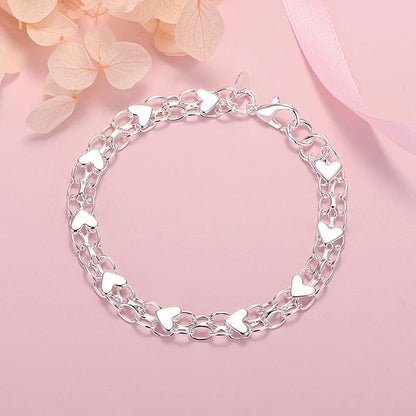 DANA 925 Sterling Silver heart bracelets