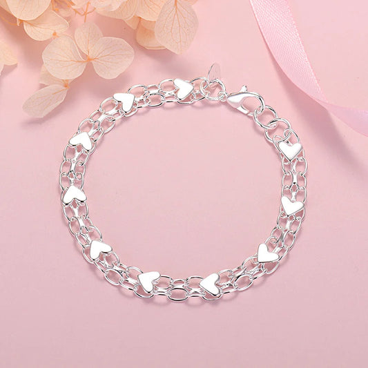 DANA 925 Sterling Silver heart bracelets