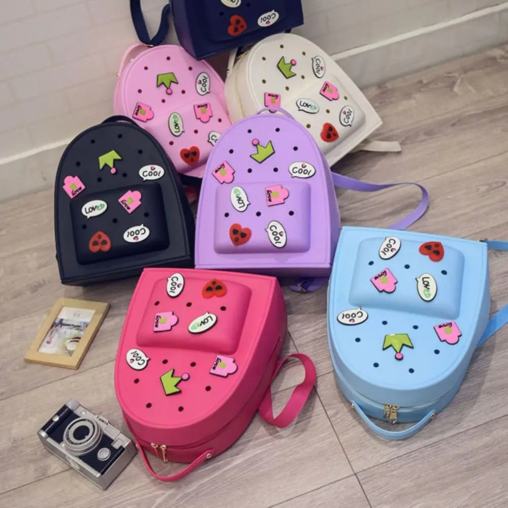 Adjustable Straps Silicone Backpack Waterproof Soft Schoolbags