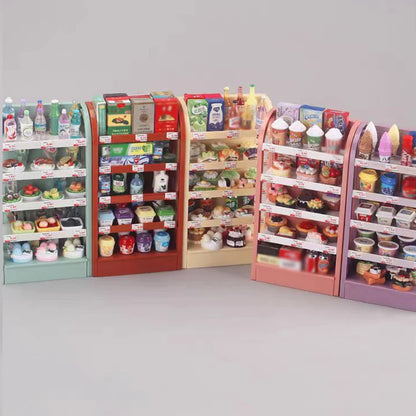 Miniature Store Display Shelf Dollhouse Furniture Mini Food Simulation Play