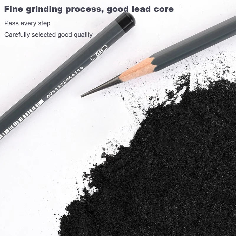 2H HB B 2B 3B 4B 5B 6B 7B 8B 12B 14B Sketch Drawing Graphite Charcoal Pencils Set
