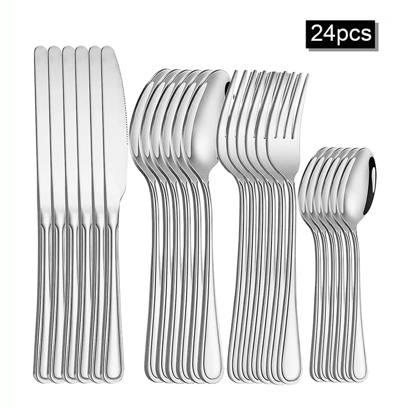 6/30pcs Stainless steel cutlery set