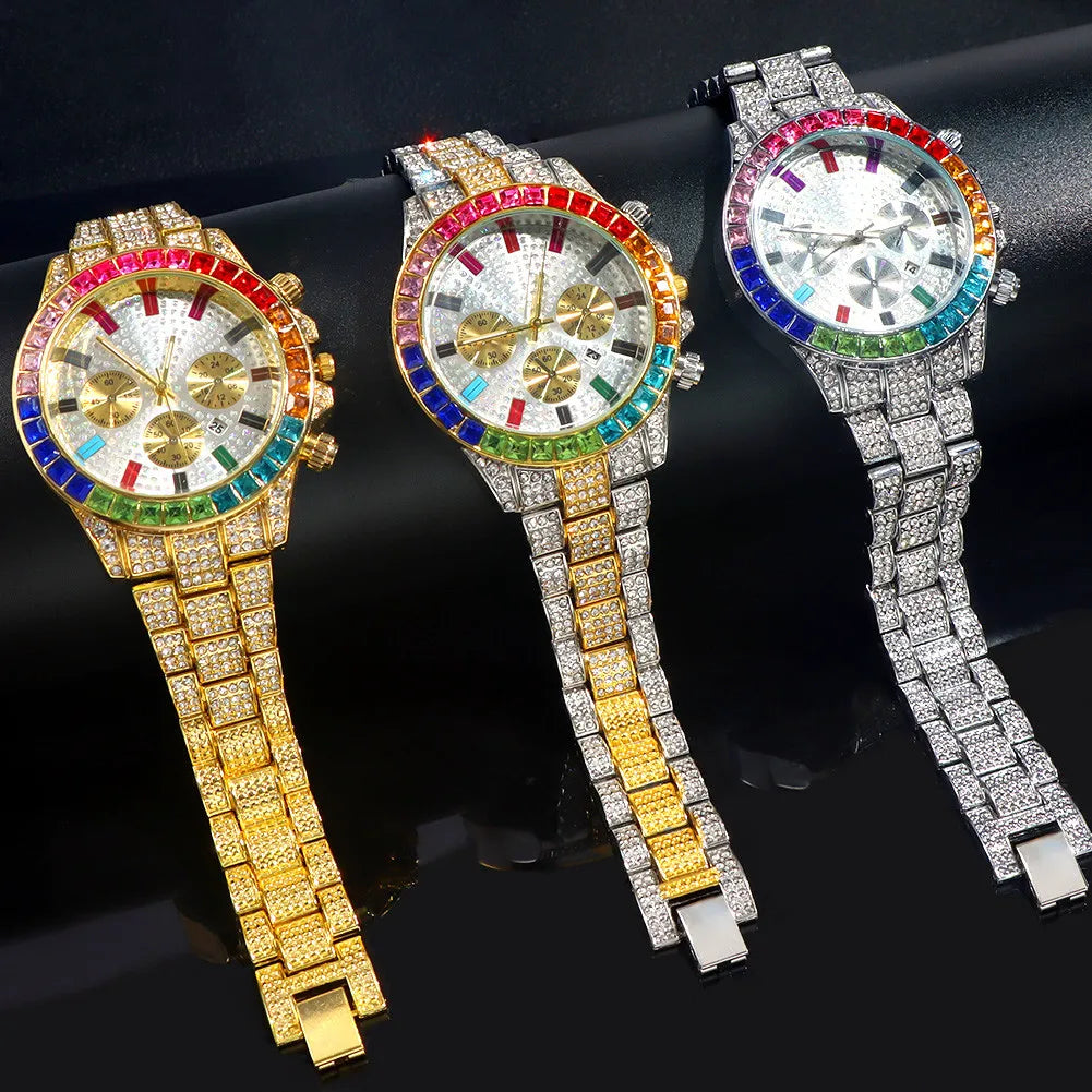 Hiphop Quartz Luxury Rhinestones Watch