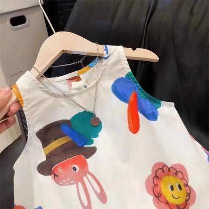 Cute Cartoon Sleeveless Dress