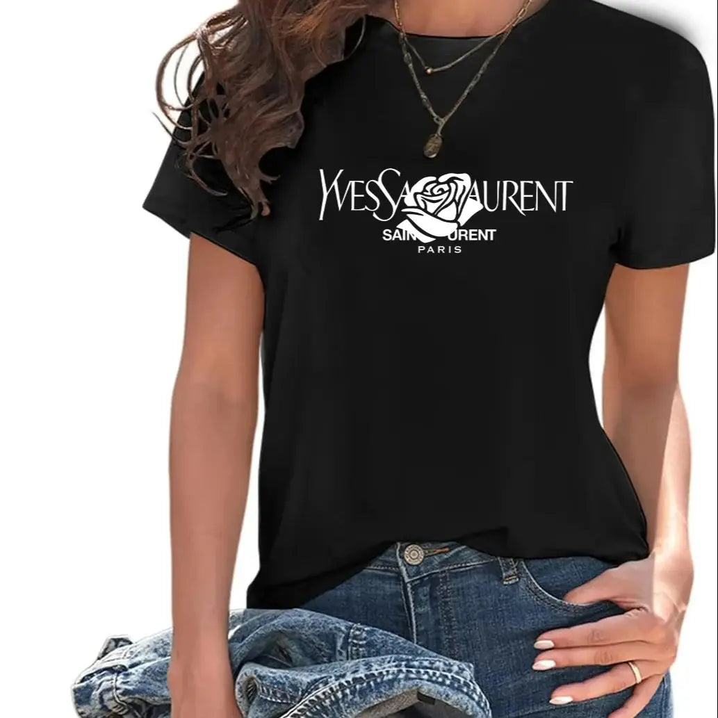 Alphabet Printed Short Sleeve T-Shirt