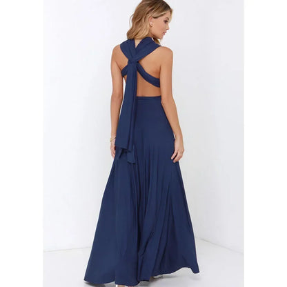 Multi-worn V-neck Vestidos De Fiesta Long Sexy Maxi Dress