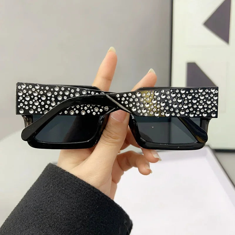 Crystal Square Diamond Big Frame Sunglasses