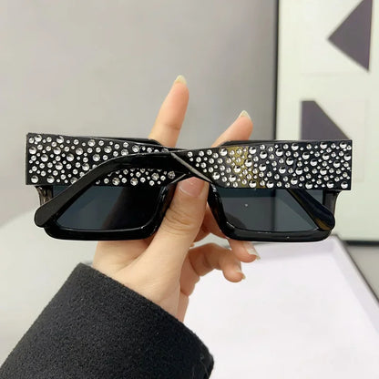 Crystal Square Diamond Big Frame Sunglasses