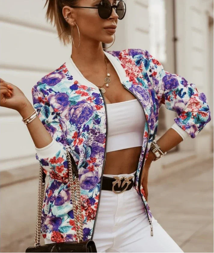 Casual Floral Slim Office Jackets
