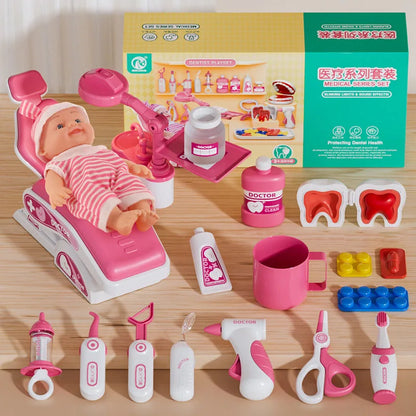 Kids Doctor Play Medical Kit with Dental Tools Simulation Dentist Game Set