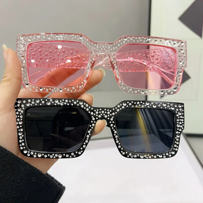 Crystal Square Diamond Big Frame Sunglasses