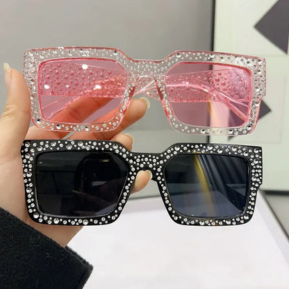 Crystal Square Diamond Big Frame Sunglasses